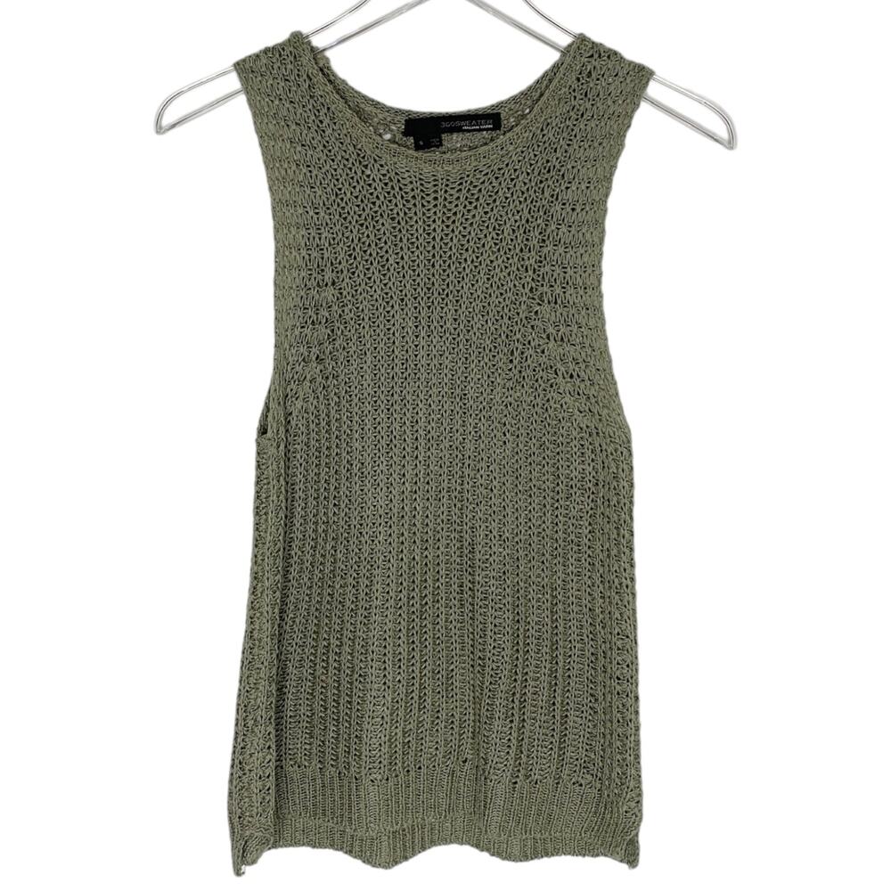 360Sweater S Womens Sleeveless Knitted Sweater Vest Olive Green
